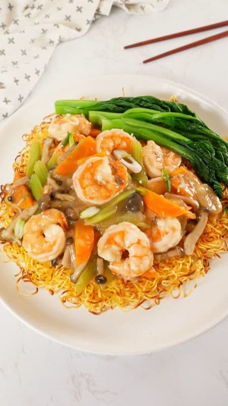 N7. Double Pan Fried Shrimp Noodles
