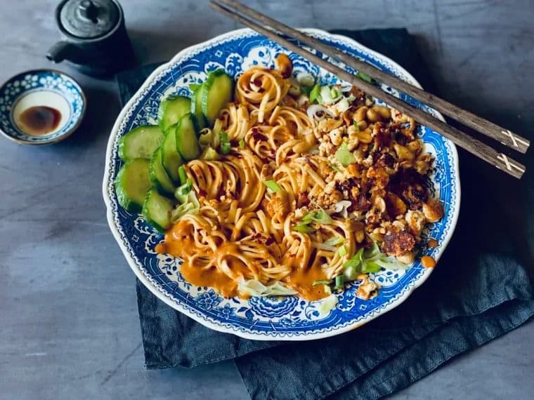 N8. Dan Dan Tofu Noodle Bowl